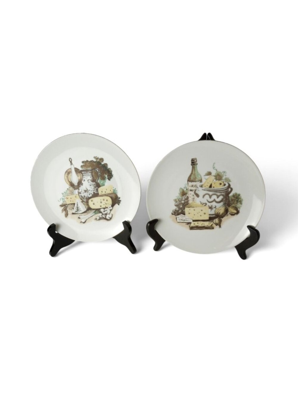 Vintage Kahla GDR Cheese Wine Plates Set 2 East Germany Rustic Decor 7.5"